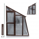 Vario Stahl Anlehngewächshaus Casa 7,5 Nörpelglas BxL 152x750cm 11,4m² Braun